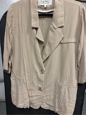 Pink Martini Beige Lightweight Women's Blazer Jacket - Vintage Inspired